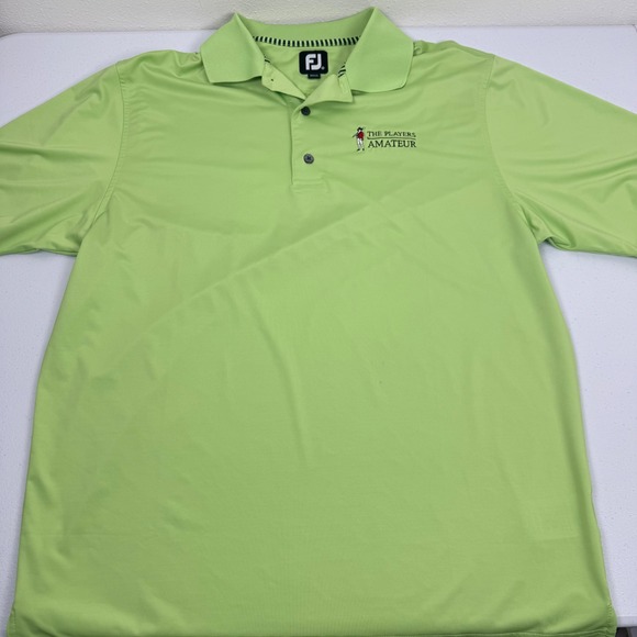 FootJoy Mens ProDry Polo Shirt Lime Green The Players Amateur Golf Size XL - Picture 7 of 10